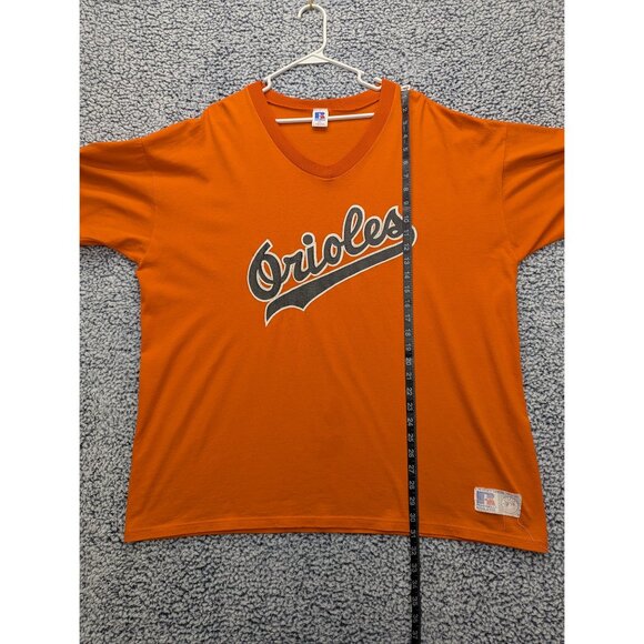 VTG Russell Athletic Baltimore Orioles Shirt Mens XXL Logo USA Distressed Orange - Picture 14 of 16
